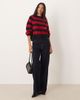 Glamorous Glamorous oversized baggy fit knit sweater in red and black stripes-Multi - 2