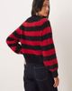 Glamorous Glamorous oversized baggy fit knit sweater in red and black stripes-Multi - 4