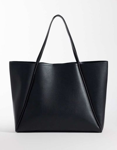 Glamorous Glamorous oversized faux leather tote in black