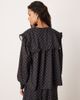 Glamorous Glamorous oversized ruffle blouse in black/pink polka dot - part of a set - 2