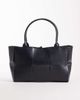 Glamorous Glamorous oversized woven tote bag in black - 1