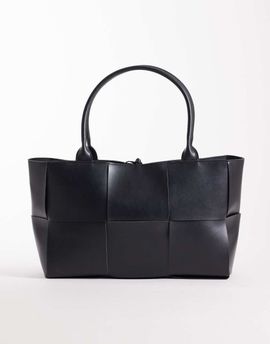 Glamorous Glamorous oversized woven tote bag in black