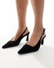 Glamorous Glamorous pointed slingback heeled pumps in black velvet - 4