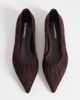 Glamorous Glamorous pointed toe ruched ballet flats in brown faux suede - 1