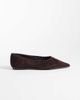 Glamorous Glamorous pointed toe ruched ballet flats in brown faux suede - 2