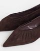 Glamorous Glamorous pointed toe ruched ballet flats in brown faux suede - 3