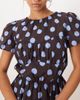 Glamorous Glamorous puff sleeve blouse with ruffle detailing in brown blue polka dot - part of a set-Multi - 3