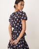 Glamorous Glamorous puff sleeve blouse with ruffle detailing in brown blue polka dot - part of a set-Multi - 4