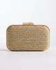 Glamorous Glamorous raffia wooden clutch purse in neutral-White - 1
