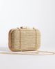 Glamorous Glamorous raffia wooden clutch purse in neutral-White - 3