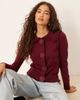 Glamorous Glamorous rose applique cardigan with dramatic collar in burgundy-Red - 1