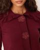 Glamorous Glamorous rose applique cardigan with dramatic collar in burgundy-Red - 3