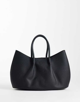 Glamorous Glamorous ruched top handle tote bag in black