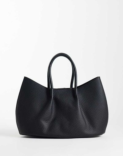 Glamorous Glamorous ruched top handle tote bag in black