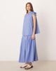 Glamorous Glamorous ruffle halterneck smock top in blue and white stripes - part of a set-Multi - 2