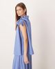 Glamorous Glamorous ruffle halterneck smock top in blue and white stripes - part of a set-Multi - 4
