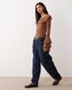 Glamorous Glamorous ruffle thin knit top in brown - 2
