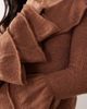 Glamorous Glamorous ruffle thin knit top in brown - 3
