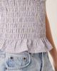 Glamorous Glamorous shirred waist top with ruffle hem in blue plaid-Multi - 3