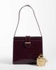 Glamorous Glamorous shoulder bag in burgundy croc embossed-Red - 2