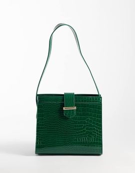 Glamorous Glamorous shoulder bag in green croc embossed