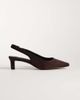 Glamorous Glamorous slingback kitten heel shoes in brown suedette - 1