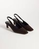 Glamorous Glamorous slingback kitten heel shoes in brown suedette - 4