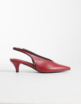 Glamorous Glamorous slingback kitten heel shoes in burgundy-Red