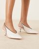 Glamorous Glamorous slingback kitten heel shoes in white - 1