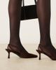 Glamorous Glamorous slingback kitten heeled shoes in espresso faux suede-Brown - 4