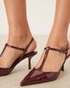 Glamorous Glamorous slingback pointed heeled shoes in burgundy patent-Red - 3