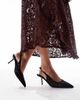 Glamorous Glamorous slingback pumps in mesh black polka dots - 1