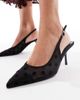 Glamorous Glamorous slingback pumps in mesh black polka dots - 2