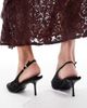 Glamorous Glamorous slingback pumps in mesh black polka dots - 3