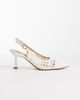 Glamorous Glamorous slingback woven heeled shoes in white-Brown - 1