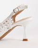 Glamorous Glamorous slingback woven heeled shoes in white-Brown - 3
