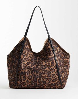 Glamorous Glamorous slouchy leopard print tote bag in brown