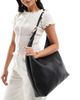 Glamorous Glamorous slouchy shoulder tote bag with molten buckle detail in black - 1