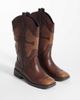 Glamorous Glamorous square toe cowboy knee boots in brown - 2