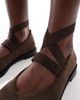 Glamorous Glamorous square toe mary janes in brown microsuede - 2