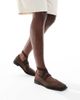 Glamorous Glamorous square toe mary janes in brown microsuede - 3