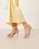 Glamorous Glamorous stiletto heeled sandals wth flower details in silver - 1