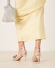 Glamorous Glamorous stiletto heeled sandals wth flower details in silver - 2