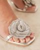 Glamorous Glamorous stiletto heeled sandals wth flower details in silver - 3
