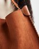 Glamorous Glamorous stitch detail faux suede shoulder bag in brown - 3