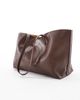 Glamorous Glamorous textured PU tote bag in deep brown - 3