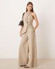 Glamorous Glamorous thick waistband pull on pants in white and blue stripes - part of a set-Multi - 1