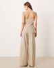 Glamorous Glamorous thick waistband pull on pants in white and blue stripes - part of a set-Multi - 4