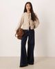Glamorous Glamorous tie front ruffle collar cardigan in oat-Brown - 3