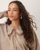 Glamorous Glamorous tie neck knit sweater in coffee oat-Brown - 3